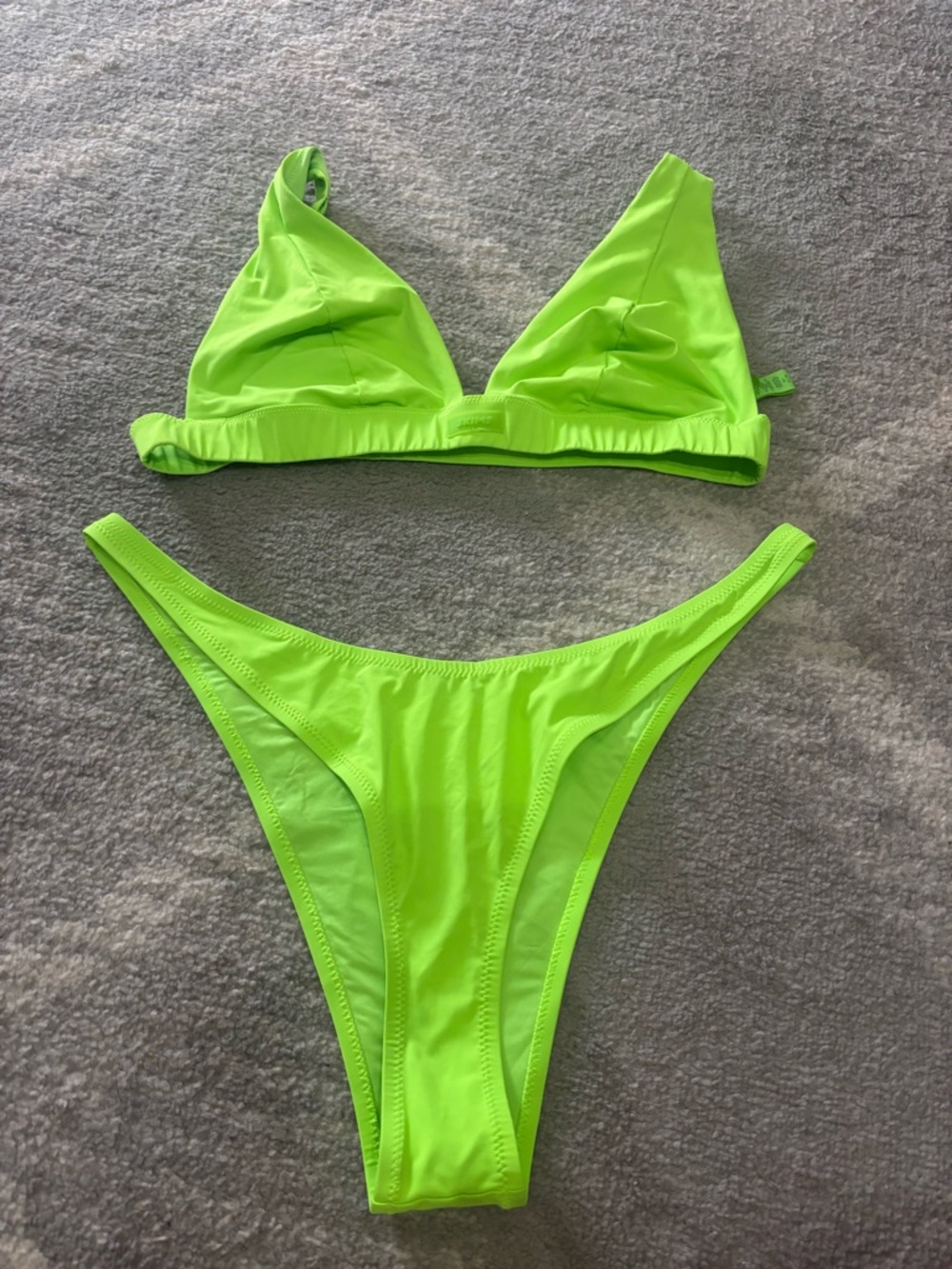SKIMS Neon Green Triangle Bikini Set